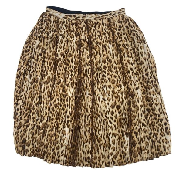 J. Crew Womens Skirt Size 10 Pleated Leopard Midi - Picture 3 of 9